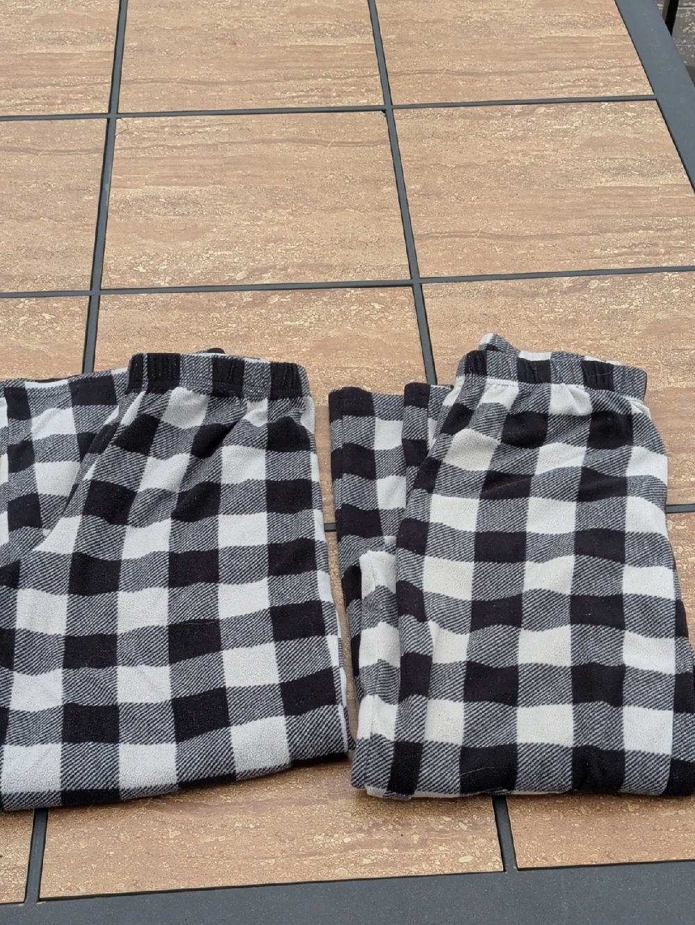 Columbia Black and White Buffalo Plaid Kids Pajama Bottoms